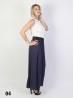 Solid Color Wide-Leg Full-length Pants